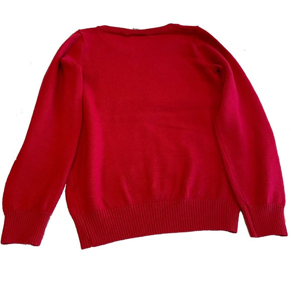 Lacoste Vintage Cherry Red Wool Logo Sweater NWOT - Picture 3 of 4